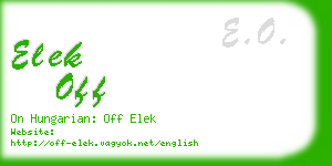 elek off business card